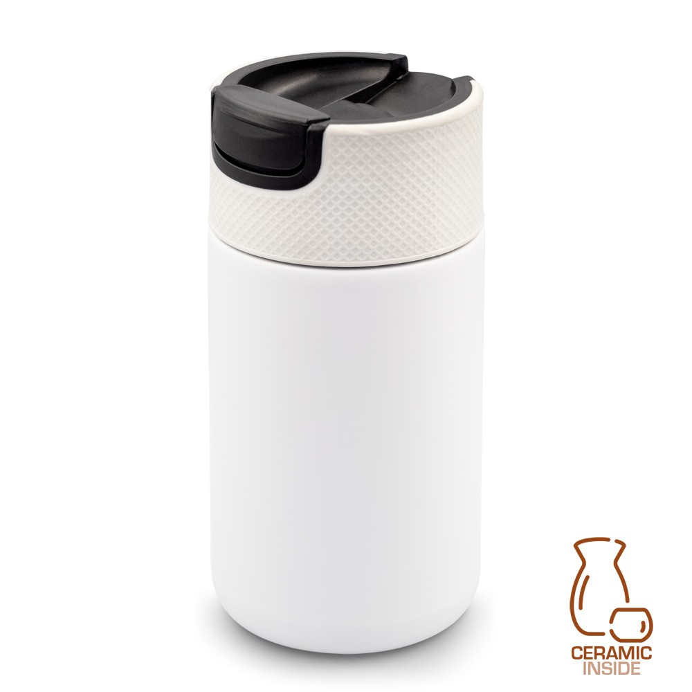 Kubek termiczny 400 ml Air Gifts z ceramiką | Nabila - biały